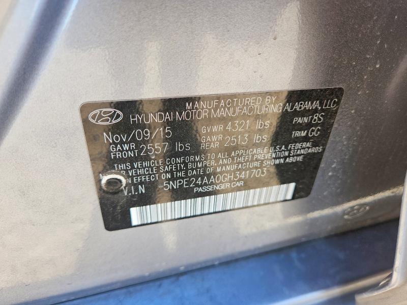 Продаж на аукціоні авто 2016 Hyundai Sonata, vin: 5NPE24AA0GH341703, номер лоту: 52010716