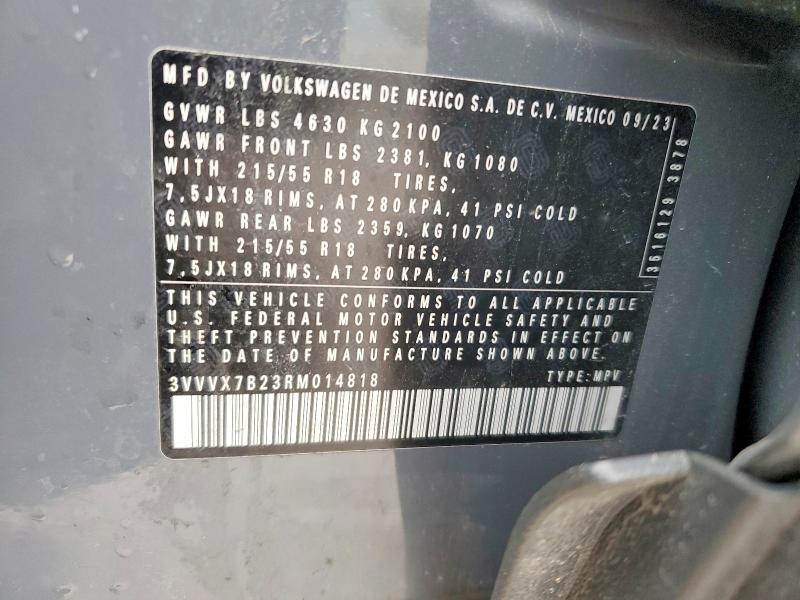 Продаж на аукціоні авто 2024 Volkswagen Taos, vin: 3VVVX7B23RM014818, номер лоту: 52330236