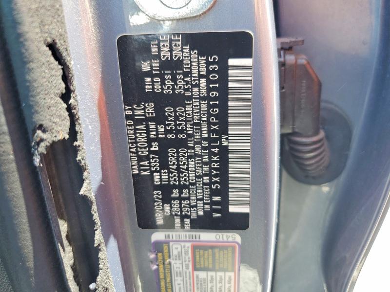 2023 Kia Sorento მანქანა იყიდება აუქციონზე, vin: 5XYRK4LFXPG191035, აუქციონის ნომერი: 51918726