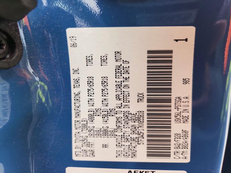 Aukcja sprzedaży 2019 Toyota Tundra, vin: 5TFDW5F17KX855818, numer aukcji: 51975516