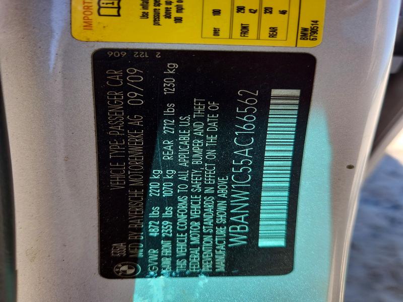53167196 :رقم المزاد ، WBANW1C55AC166562 vin ، 2010 Bmw 535 مزاد بيع