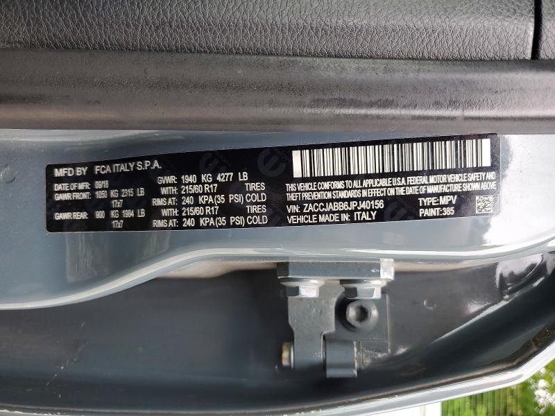 52646616 :رقم المزاد ، ZACCJABB6JPJ40156 vin ، 2018 Jeep Renegade مزاد بيع