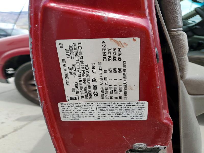 Aukcja sprzedaży 2000 Gmc Sonoma, vin: 1GTCS1942Y8110774, numer aukcji: 54732746