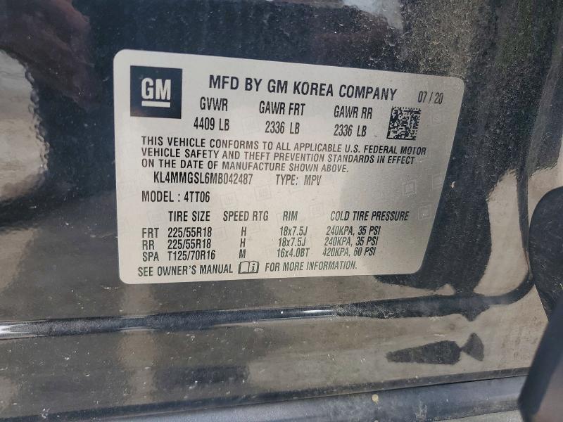 54353986 :رقم المزاد ، KL4MMGSL6MB042487 vin ، 2021 Buick Encore Gx مزاد بيع