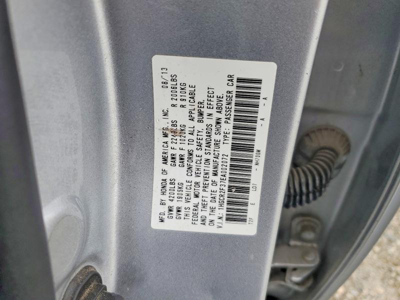 Продажа на аукционе авто 2014 Honda Accord, vin: 1HGCR2F37EA002072, номер лота: 55193036