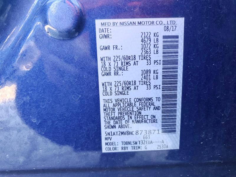 Продажа на аукционе авто 2017 Nissan Rogue, vin: 5N1AT2MV8HC873871, номер лота: 53649566