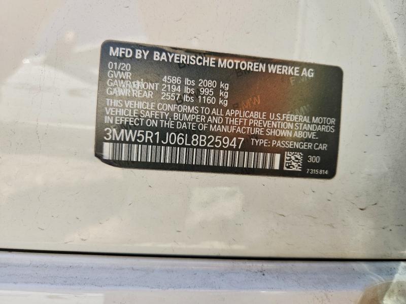 Продаж на аукціоні авто 2020 Bmw 330i, vin: 3MW5R1J06L8B25947, номер лоту: 54685206