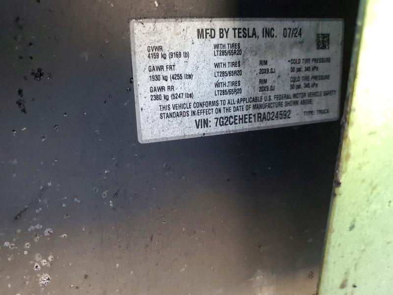 Aukcja sprzedaży 2024 Tesla Cybertruck, vin: 7G2CEHEE1RA024592, numer aukcji: 53830086