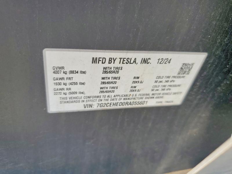 52369906 :رقم المزاد ، 7G2CEHED0RA055601 vin ، 2024 Tesla Cybertruck مزاد بيع