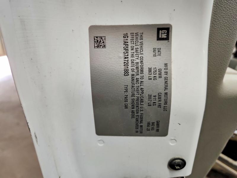 2010 Chevrolet Cobalt მანქანა იყიდება აუქციონზე, vin: 1G1AF5F57A7201883, აუქციონის ნომერი: 52737636