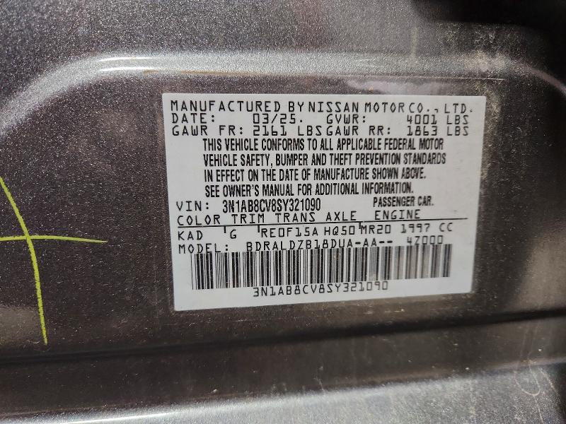 54436046 :رقم المزاد ، 3N1AB8CV8SY321090 vin ، 2025 Nissan Sentra مزاد بيع