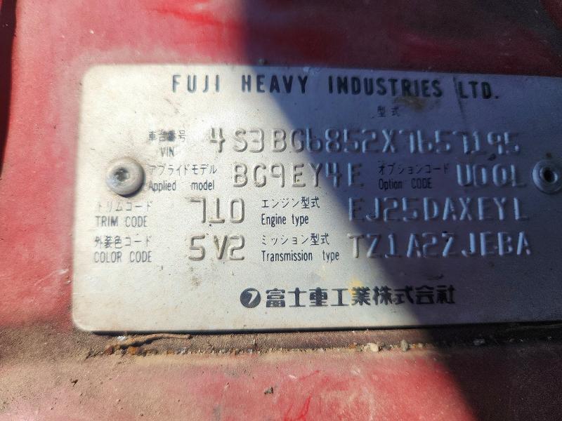 Auction sale of the 1999 Subaru Legacy, vin: 4S3BG6852X7657195, lot number: 52052406