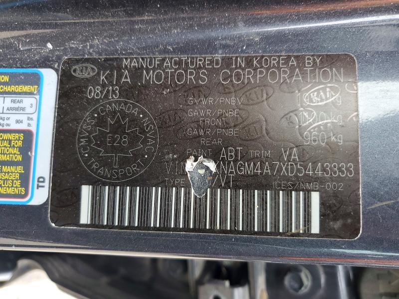 Продаж на аукціоні авто 2013 Kia Optima, vin: KNAGM4A7XD5443333, номер лоту: 53555756