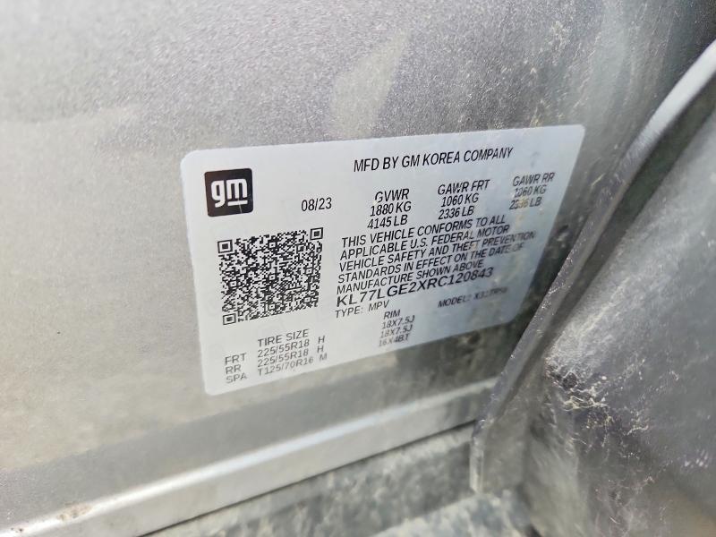 2024 Chevrolet Trax მანქანა იყიდება აუქციონზე, vin: KL77LGE2XRC120843, აუქციონის ნომერი: 54424816