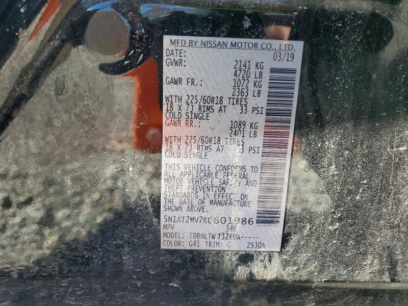 Aukcja sprzedaży 2019 Nissan Rogue, vin: 5N1AT2MV7KC801986, numer aukcji: 53764676