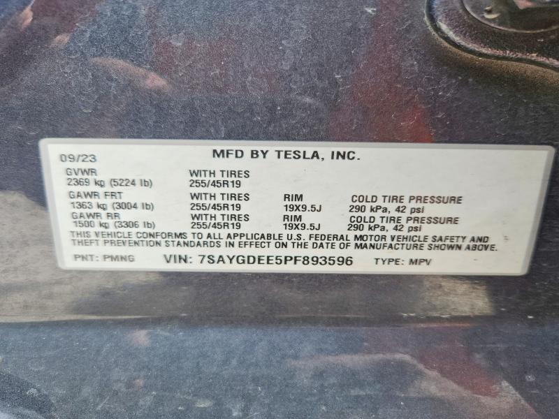Aukcja sprzedaży 2023 Tesla Model Y, vin: 7SAYGDEE5PF893596, numer aukcji: 52764456