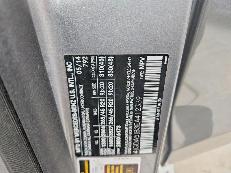 2014 Mercedes-benz Ml მანქანა იყიდება აუქციონზე, vin: 4JGDA5JB3EA412339, აუქციონის ნომერი: 53405896