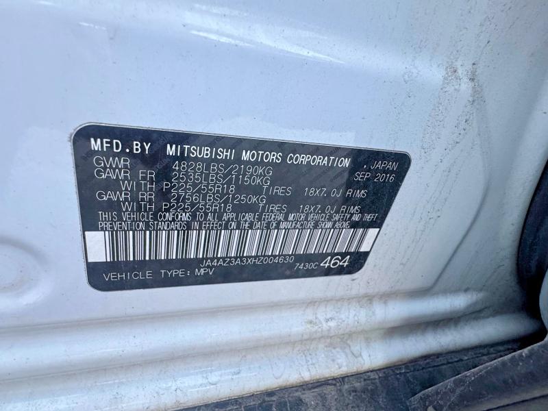 Продажа на аукционе авто 2017 Mitsubishi Outlander, vin: JA4AZ3A3XHZ004630, номер лота: 53308386