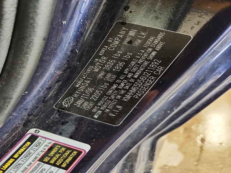 2006 Hyundai Tiburon მანქანა იყიდება აუქციონზე, vin: KMHHM65D56U211892, აუქციონის ნომერი: 51901146