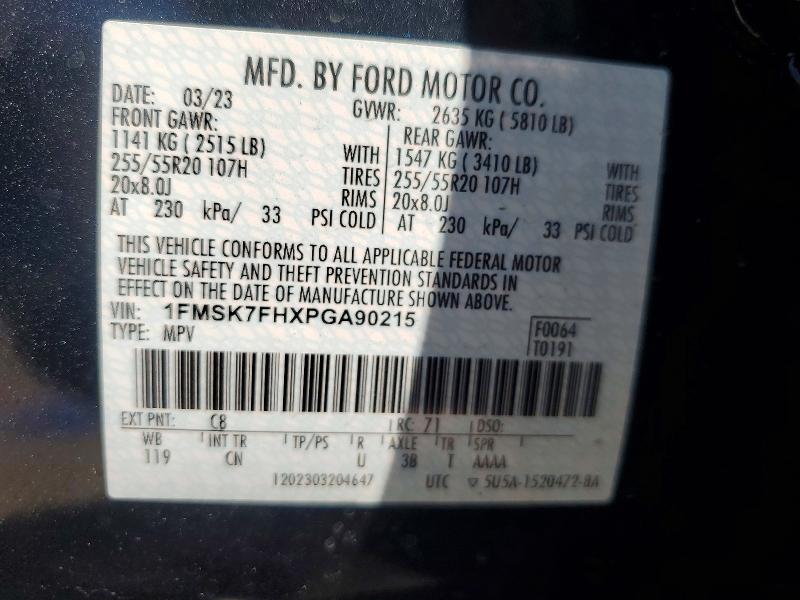 2023 Ford Explorer მანქანა იყიდება აუქციონზე, vin: 1FMSK7FHXPGA90215, აუქციონის ნომერი: 53362736