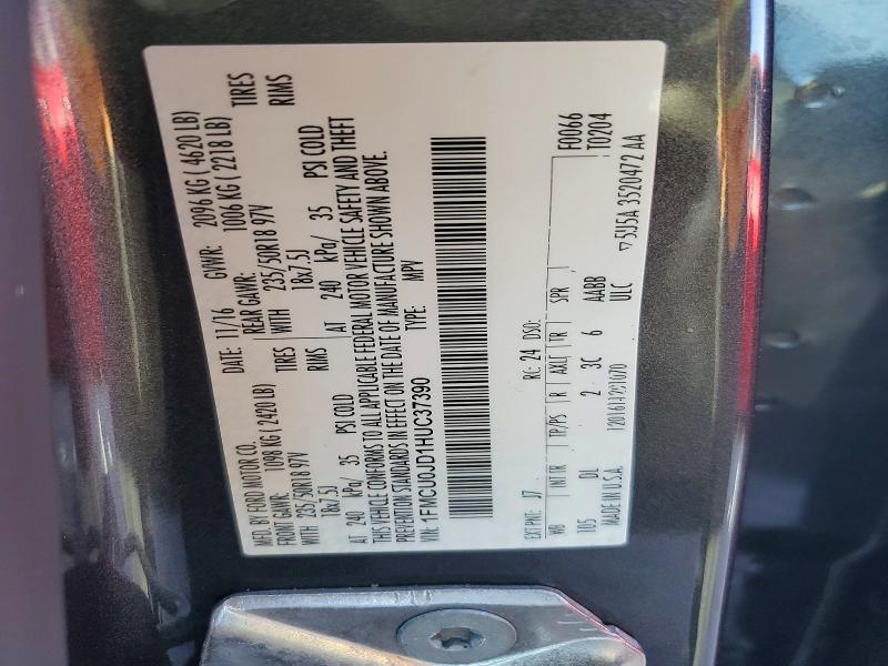 Продажа на аукционе авто 2017 Ford Escape, vin: 1FMCU0JD1HUC37390, номер лота: 54819516