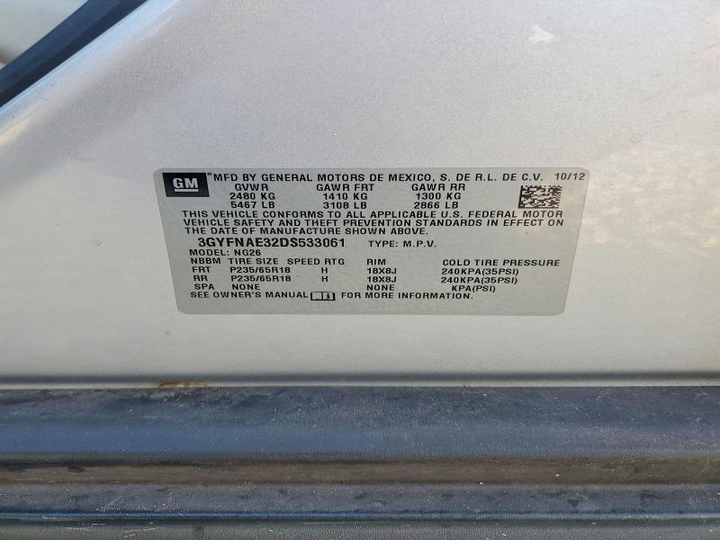 Auction sale of the 2013 Cadillac Srx, vin: 3GYFNAE32DS533061, lot number: 54045806