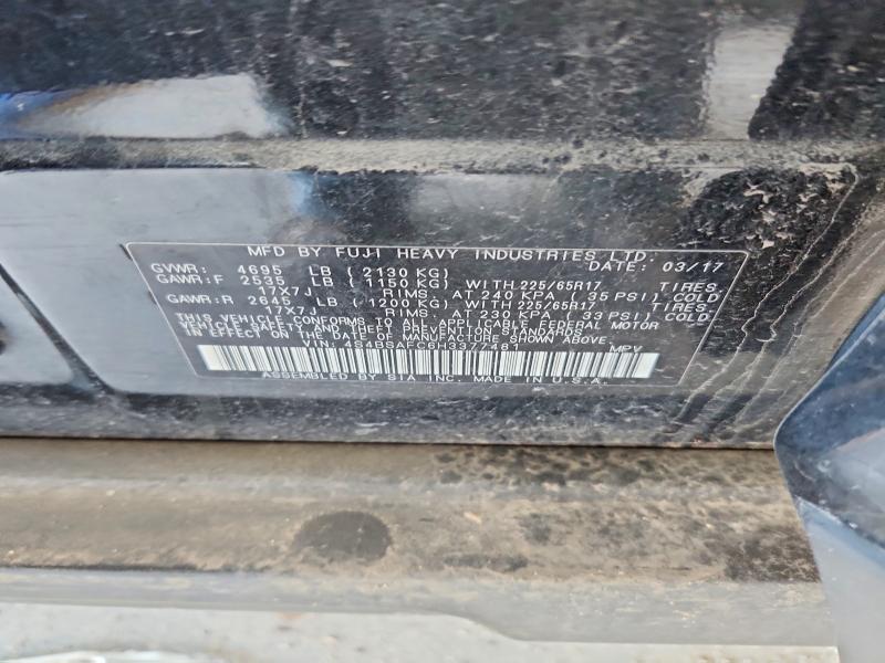 2017 Subaru Outback მანქანა იყიდება აუქციონზე, vin: 4S4BSAFC6H3377481, აუქციონის ნომერი: 53180856