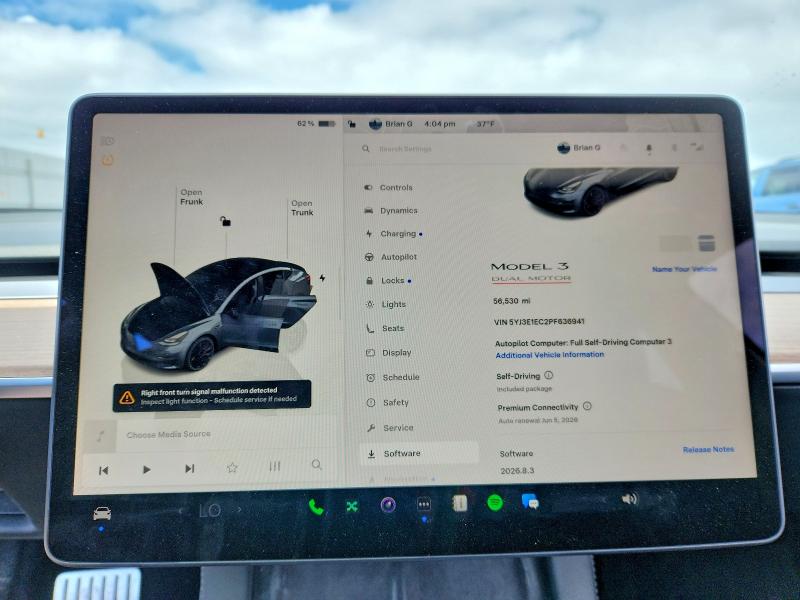 52585686 :رقم المزاد ، 5YJ3E1EC2PF636941 vin ، 2023 Tesla Model 3 مزاد بيع