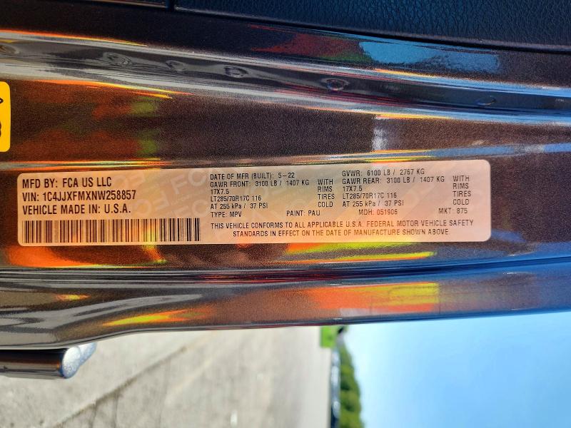 Aukcja sprzedaży 2022 Jeep Wrangler Unlimited, vin: 1C4JJXFMXNW258857, numer aukcji: 53091636