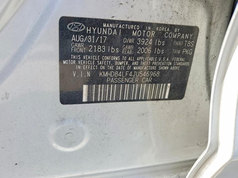 Продажа на аукционе авто 2018 Hyundai Elantra, vin: KMHD84LF4JU546968, номер лота: 52473726