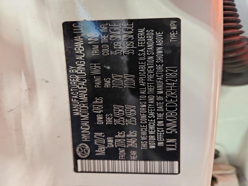 2024 Hyundai Tucson მანქანა იყიდება აუქციონზე, vin: 5NMJBCDE2RH421821, აუქციონის ნომერი: 54532486