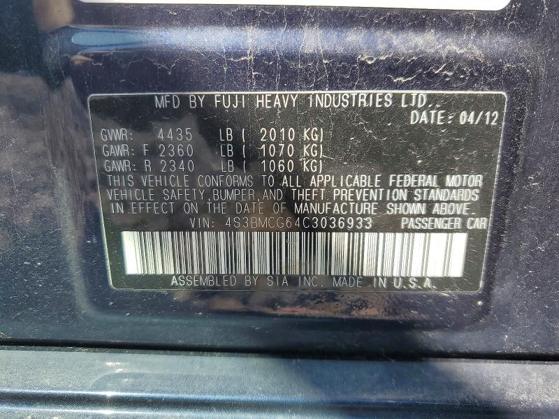 Продажа на аукционе авто 2012 Subaru Legacy, vin: 4S3BMCG64C3036933, номер лота: 52759906