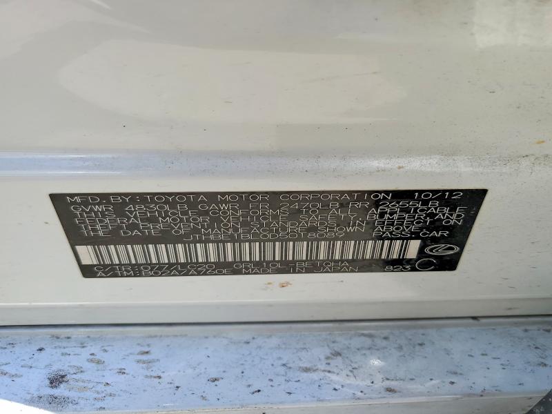 2013 Lexus Gs მანქანა იყიდება აუქციონზე, vin: JTHBE1BL0D5018089, აუქციონის ნომერი: 52948356