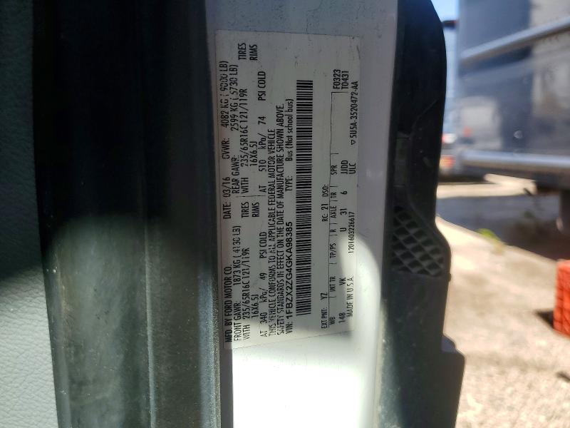 2016 Ford Transit მანქანა იყიდება აუქციონზე, vin: 1FBZX2ZG4GKA98385, აუქციონის ნომერი: 54771716