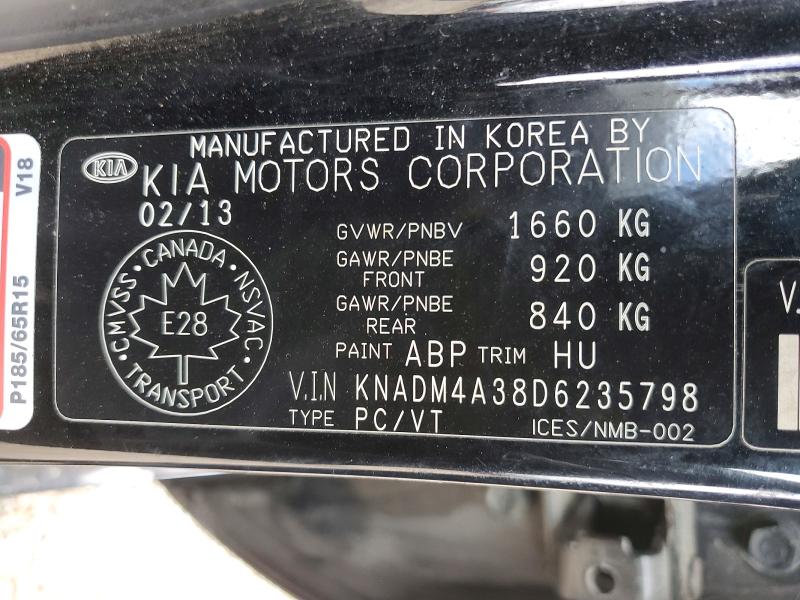 Aukcja sprzedaży 2013 Kia Rio, vin: KNADM4A38D6235798, numer aukcji: 53520796