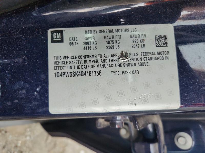 Aukcja sprzedaży 2016 Buick Verano, vin: 1G4PW5SK4G4181756, numer aukcji: 54718226