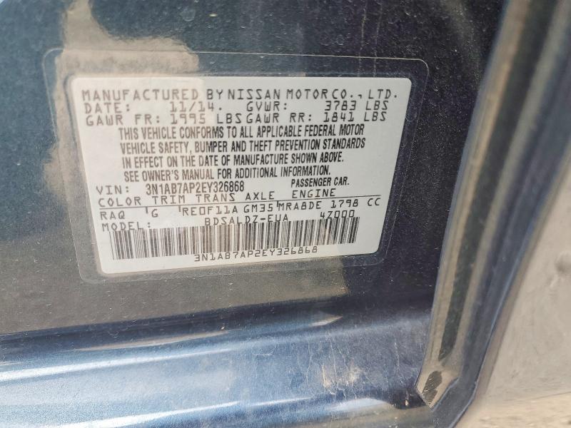 Aukcja sprzedaży 2014 Nissan Sentra, vin: 3N1AB7AP2EY326868, numer aukcji: 54041506