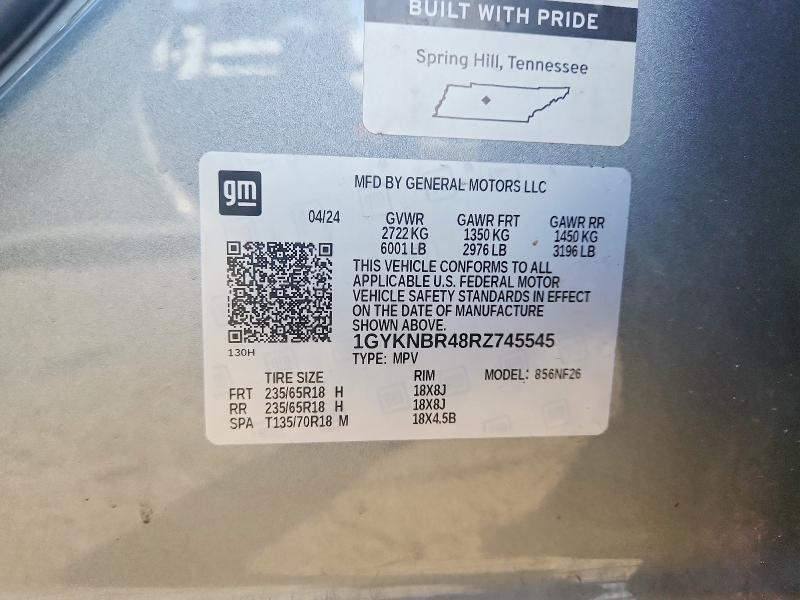 2024 Cadillac Xt5 მანქანა იყიდება აუქციონზე, vin: 1GYKNBR48RZ745545, აუქციონის ნომერი: 54327746