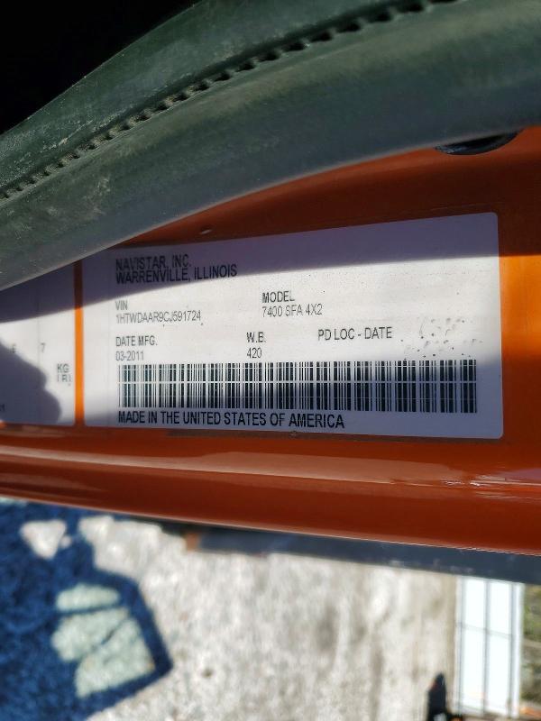 52476616 :رقم المزاد ، 1HTWDAAR9CJ591724 vin ، 2012 International 7400 مزاد بيع