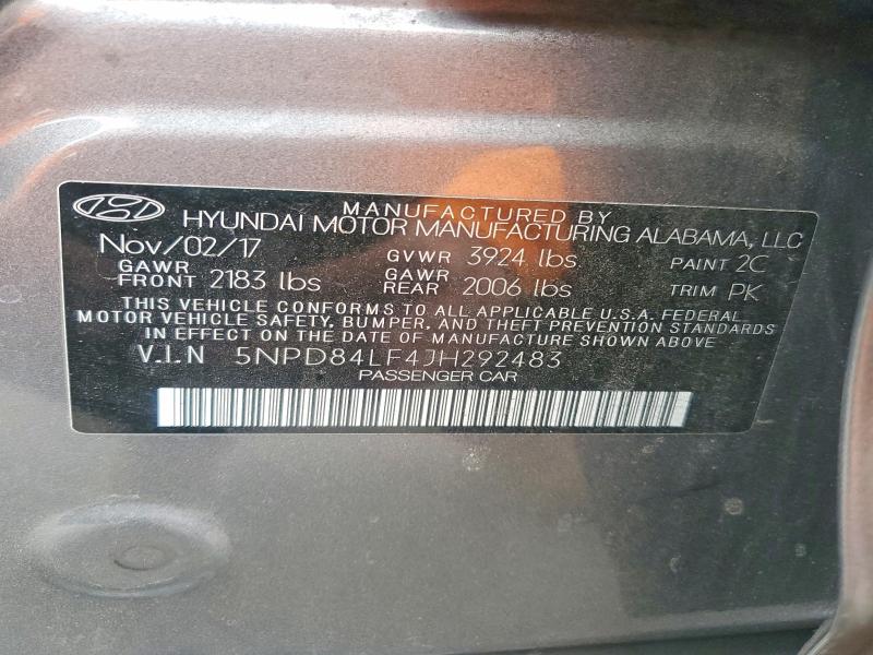 Продажа на аукционе авто 2018 Hyundai Elantra, vin: 5NPD84LF4JH292483, номер лота: 55059856