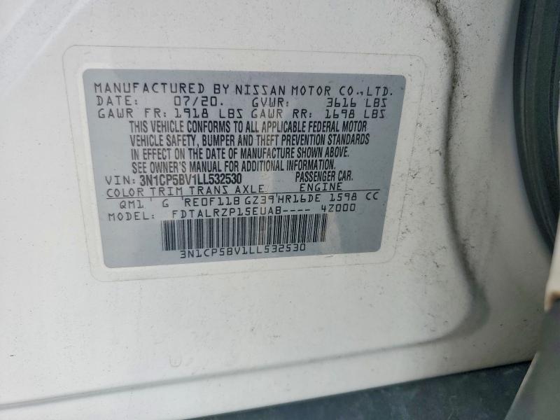 Продажа на аукционе авто 2020 Nissan Kicks, vin: 3N1CP5BV1LL532530, номер лота: 54551786