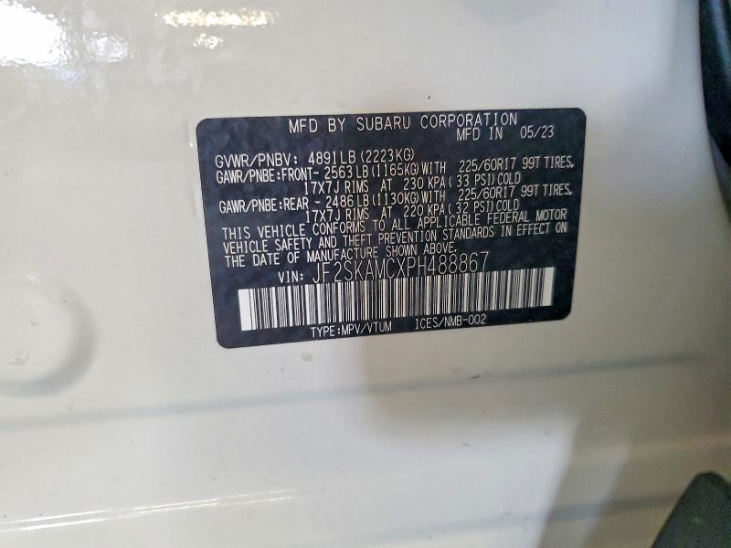 Aukcja sprzedaży 2023 Subaru Forester, vin: JF2SKAMCXPH488867, numer aukcji: 52309326