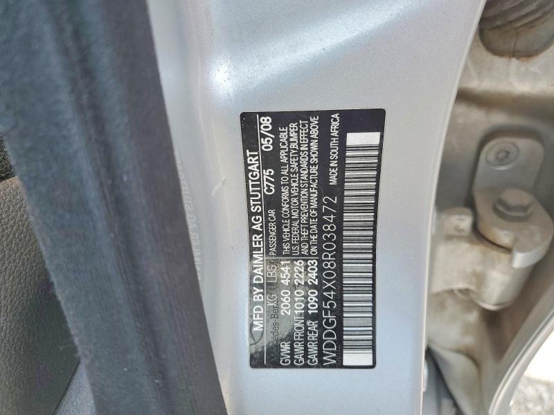 53643396 :رقم المزاد ، WDDGF54X08R038472 vin ، 2008 Mercedes-benz C مزاد بيع
