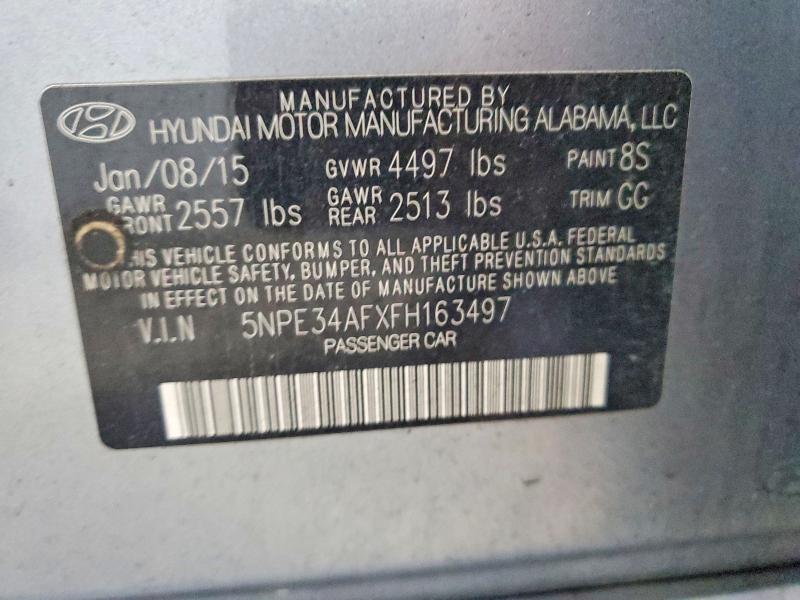53848146 :رقم المزاد ، 5NPE34AFXFH163497 vin ، 2015 Hyundai Sonata مزاد بيع