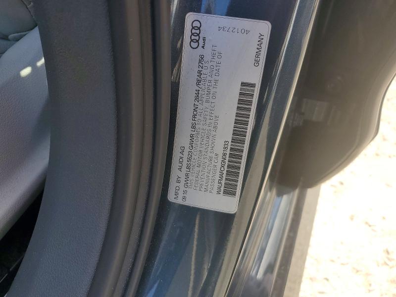 53278266 :رقم المزاد ، WAUFMAFCXGN081833 vin ، 2016 Audi A6 مزاد بيع