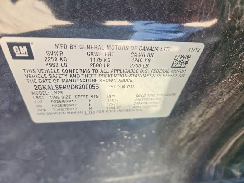 Продаж на аукціоні авто 2013 Gmc Terrain, vin: 2GKALSEK0D6200055, номер лоту: 51906246