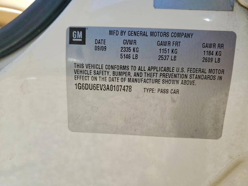 Aukcja sprzedaży 2010 Cadillac Sts, vin: 1G6DU6EV3A0107478, numer aukcji: 53402966