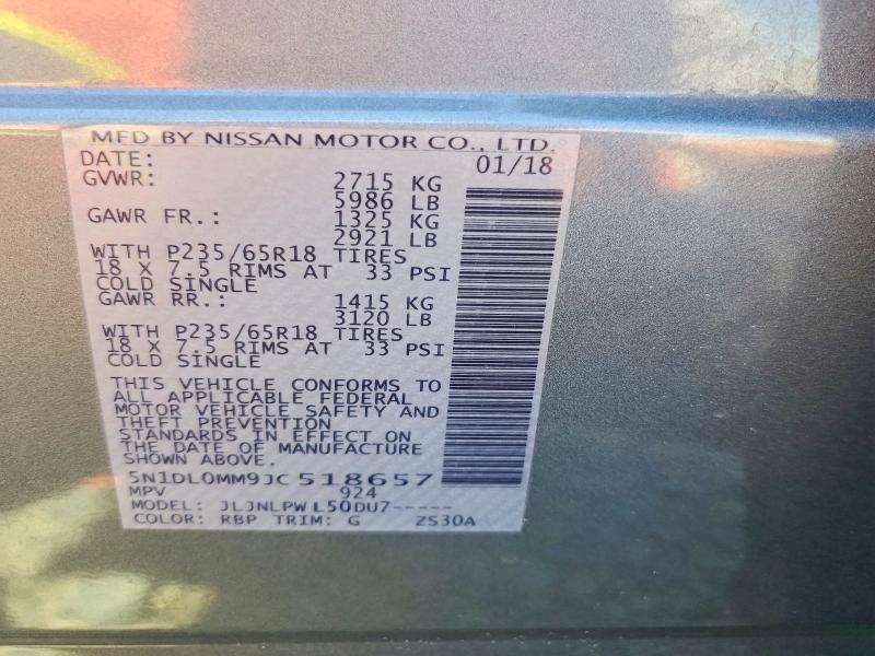 Aukcja sprzedaży 2018 Infiniti Qx60, vin: 5N1DL0MM9JC518657, numer aukcji: 53537016