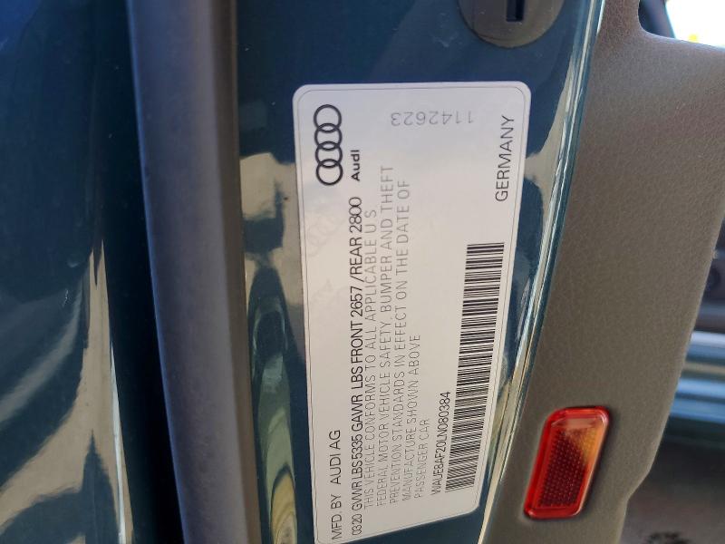 Продажа на аукционе авто 2020 Audi A6, vin: WAUE8AF20LN080384, номер лота: 55087516
