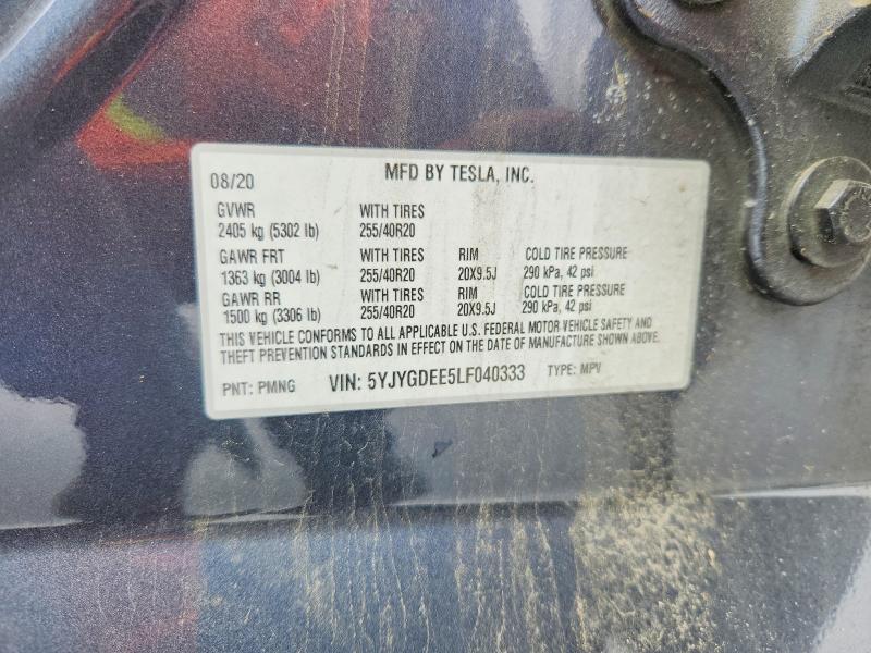 Продажа на аукционе авто 2020 Tesla Model Y, vin: 5YJYGDEE5LF040333, номер лота: 54694646